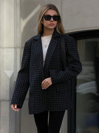 Charcoal houndstooth oversized jacket - MONOD