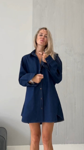 Cobalt Velvet denim dress-shirt - MONOD