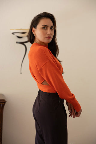 Corallo Carota merino wool sweater - MONOD
