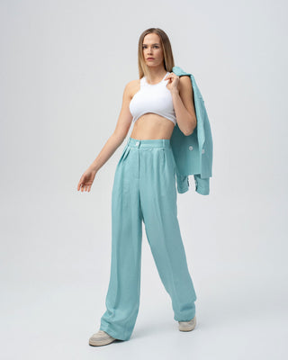 Crystal Lagoon Lux Palazzo Pants - MONOD