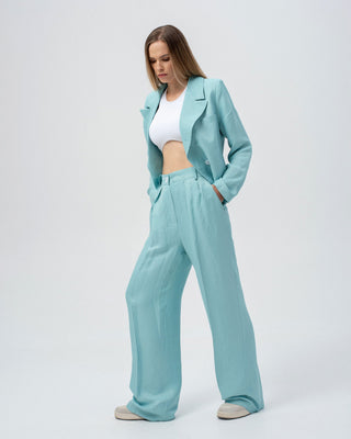 Crystal Lagoon Lux Palazzo Pants - MONOD