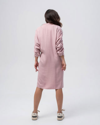 Dusty Blush Elegance Shirt-Dress - MONOD