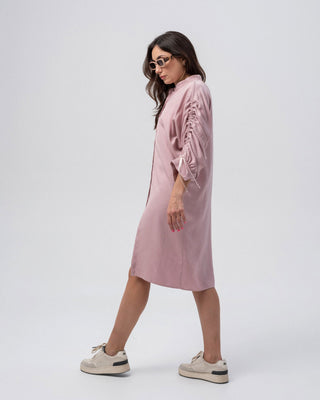 Dusty Blush Elegance Shirt-Dress - MONOD