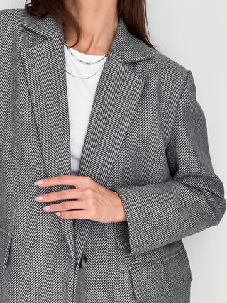 Cityscape Grey print oversized jacket