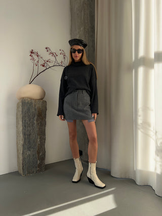Urban Elegance Woolen Mini Skirt