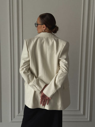 Ivory woolen elegant jacket