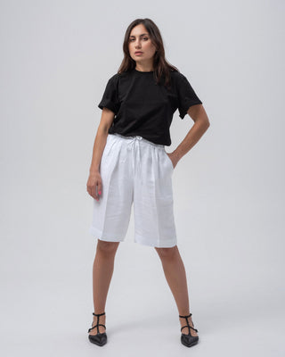 Ivory Breeze Elegance Bermuda Shorts - MONOD