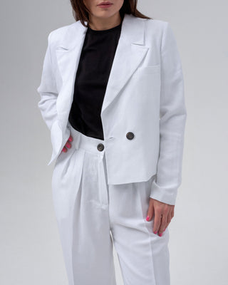 Ivory Breeze Elegance Cropped Jacket - MONOD