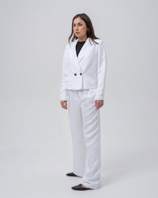 Ivory Breeze Elegance Cropped Jacket - MONOD
