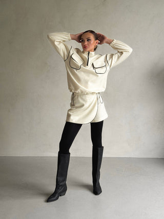 Ivory Whisper Woolen Suit with shorts - MONOD