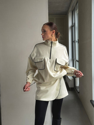 Ivory Whisper Woolen Suit with shorts - MONOD