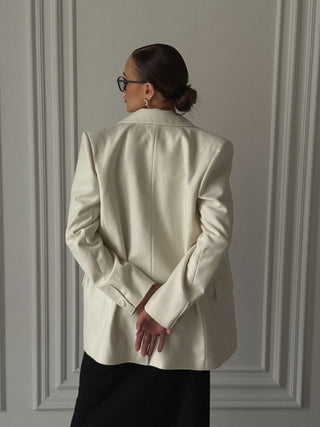 Ivory woolen elegant jacket - MONOD