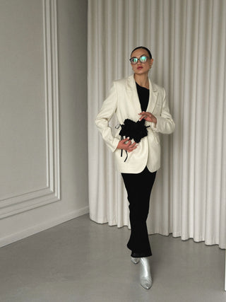 Ivory woolen elegant jacket - MONOD