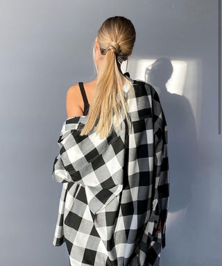 Monochrome Mosaic plaid viscose shirt - MONOD