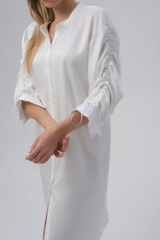 Pure White Milk Shirt-Dress - MONOD