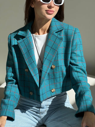 Turquoise Twilight cropped jacket - MONOD