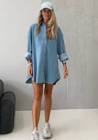 Τζιν φόρεμα-πουκάμισο Sapphire Spritz
